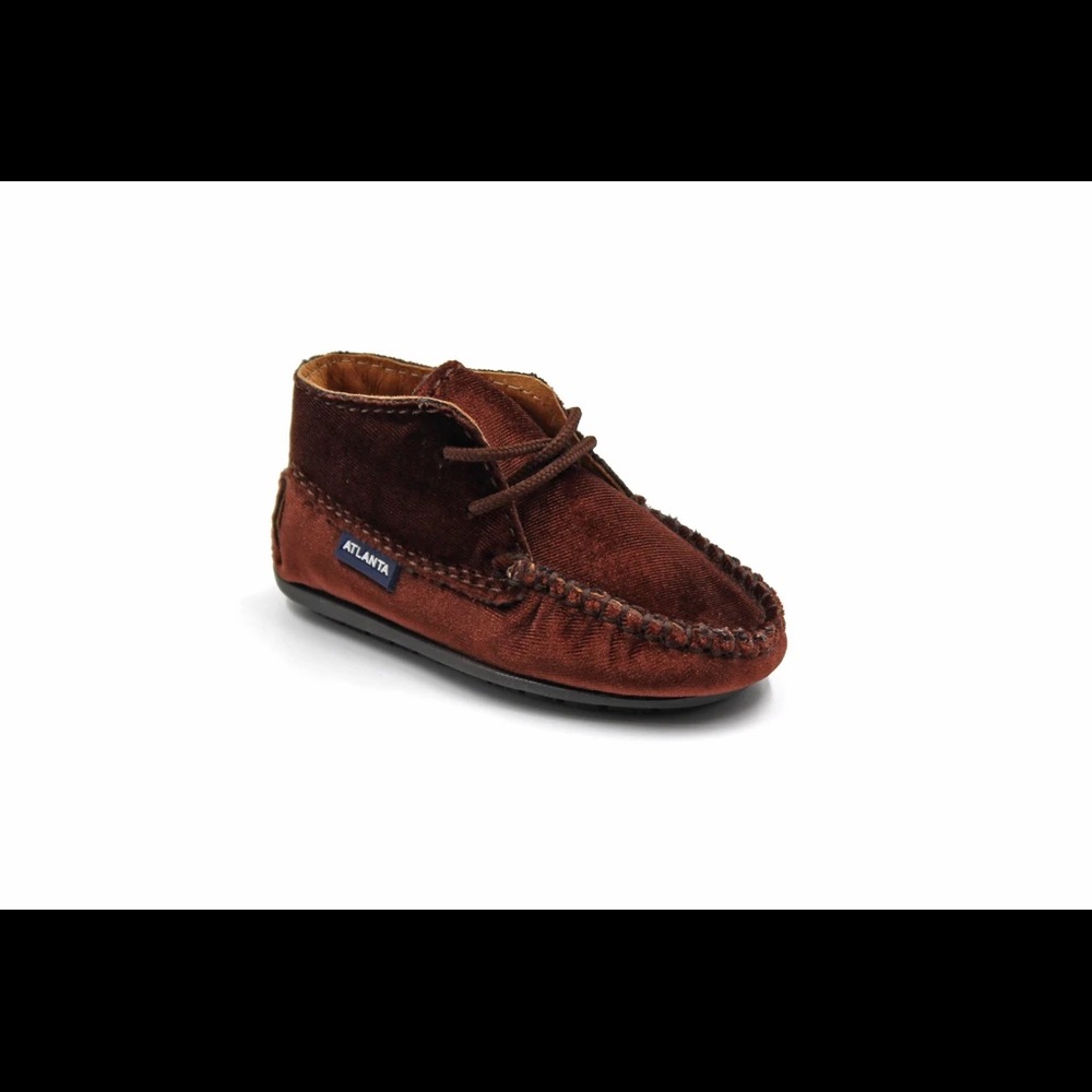 Atlanta Brown Velvet Bootie
